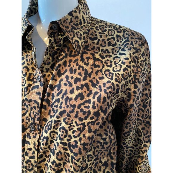 Chaps Classics Leopard Shirt sz Lg - Picture 3 of 13